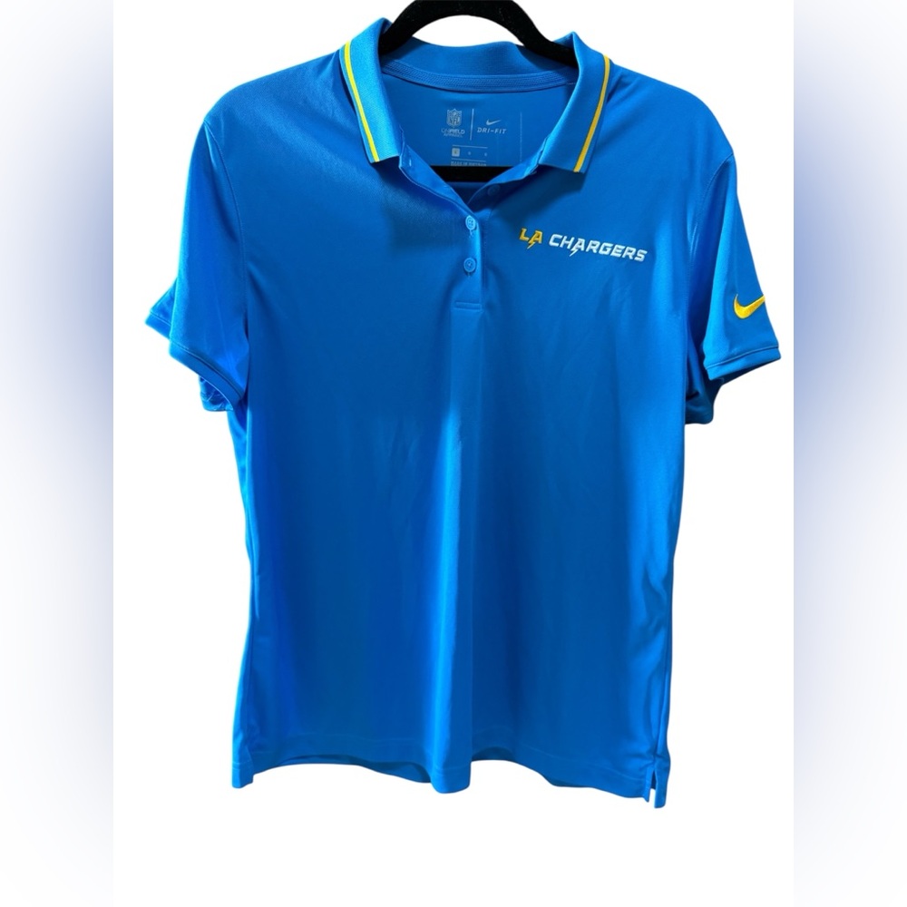 Nike Blue LA Chargers Polo with Yellow Accents